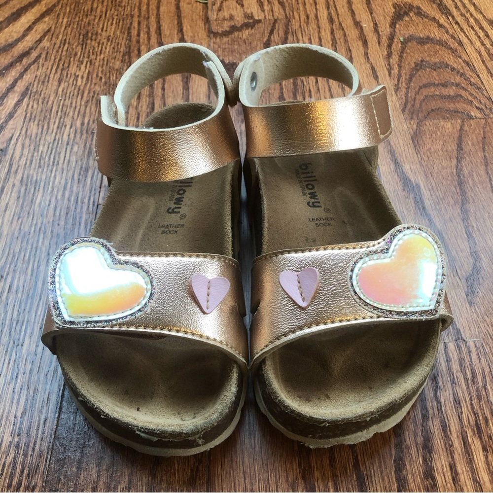 Billowy Rose Gold Heart Sandals 10